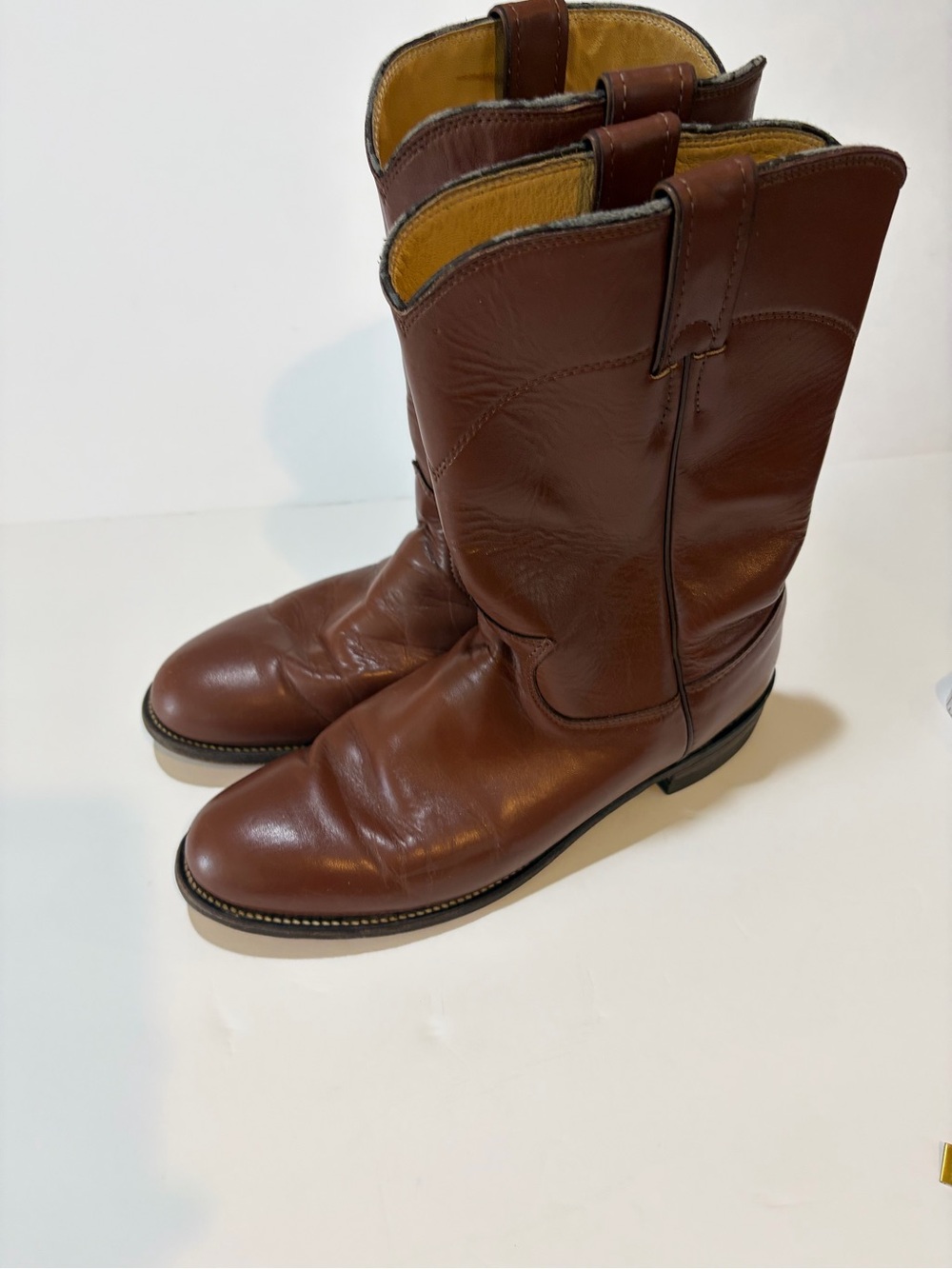 Justin Boots L3755 Brown Leather Western Cowboy Boots Made in USA Men’s 8.5 B